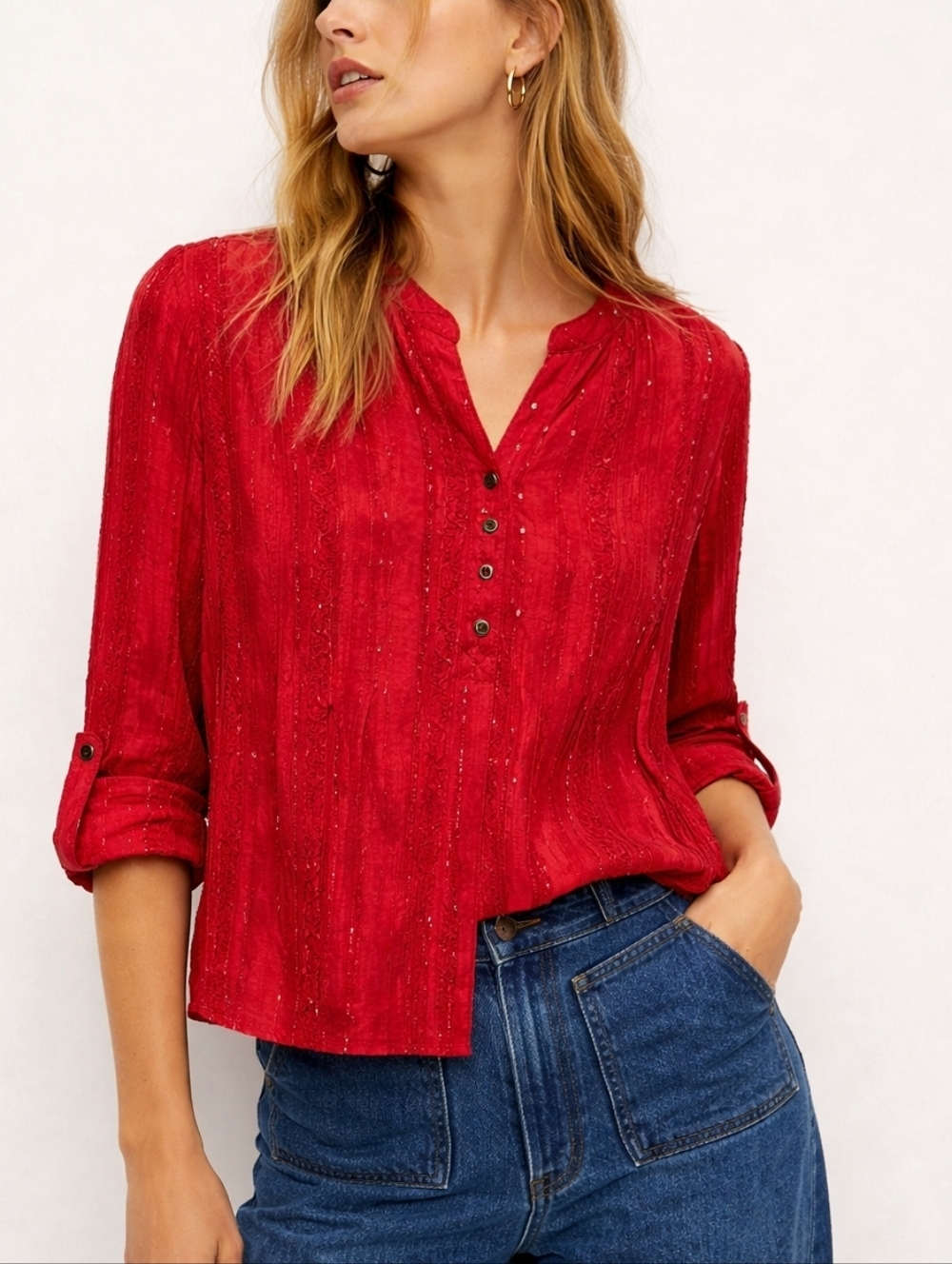 Henlley Sparkly Red Tunic Top.